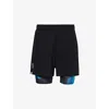 On Mens Black Pace 2 In 1 Stretch-woven Shorts In Black