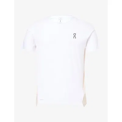On Mens Performance Logo Stretch-jersey T-shirt White, Silver