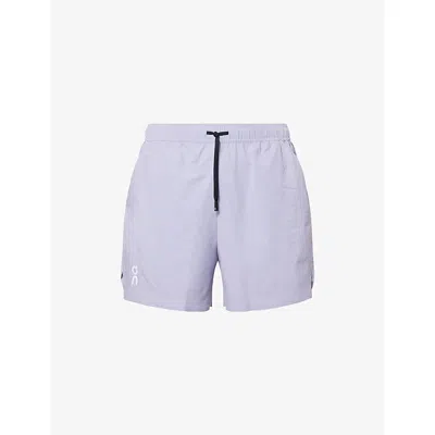 On Mens Purple Court Drawstring Woven Shorts