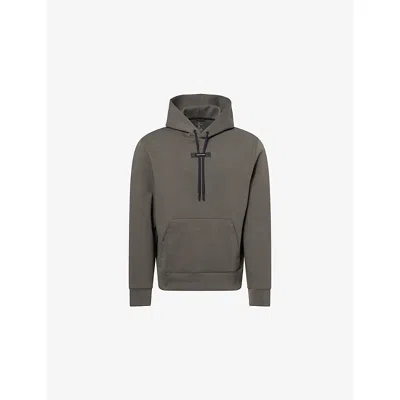 On Mens Shadow Focus Tech Regular-fit Stretch-cott Blend Hoodie Xl In Gray