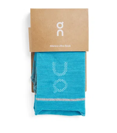 On Merino-blend Ultra Socks In Blue