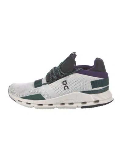 Pre-owned On Mesh Colorblock Pattern Athletic Sneakers In White
