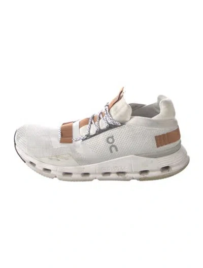 Pre-owned On Mesh Colorblock Pattern Athletic Sneakers In White