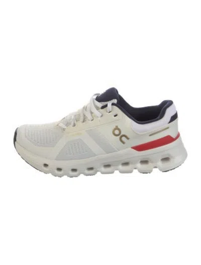 Pre-owned On Mesh Colorblock Pattern Athletic Sneakers In White