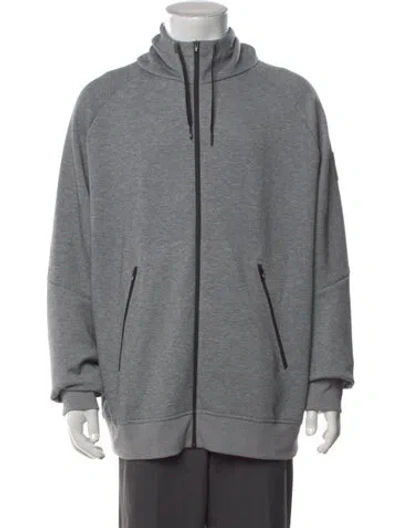 Pre-owned On Mock Neck Lg Sleeve Hoodie In Grey