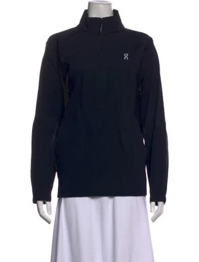 Pre-owned On Mock Neck Lg Sleeve Sweatshirt In Black