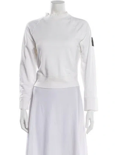Pre-owned On Mock Neck Lg Sleeve Top In White