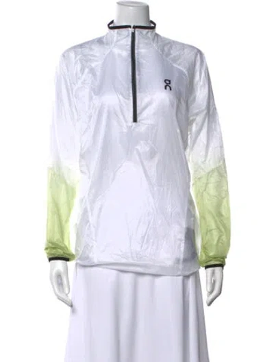 Pre-owned On Mock Neck Lg Sleeve Top In White