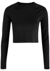 On Movement Lg Sleeve Crop Top In Black
