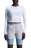 On Movement Lg Sleeve Crop Top In White