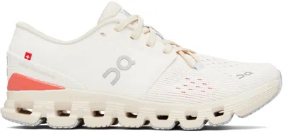 On Off-white & Orange Cloud X 4 Sneakers