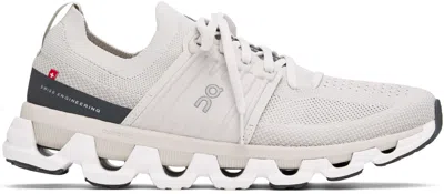 On Cloudswift 3 Rubber-trimmed Stretch-knit Running Sneakers In Pearl | Eclipse
