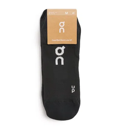 On Organic Cott-blend Core Run Low Socks In Black