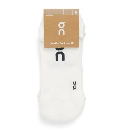 On Organic Cott-blend Core Run Low Socks In White