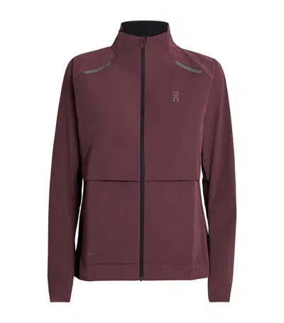 On Packable Insulated Weather Jacket In Burgundy