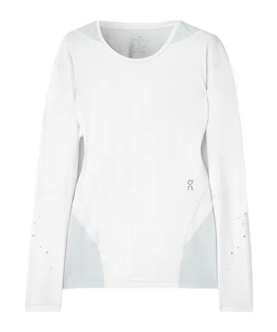 On Paneled Mesh And Stretch-jersey T-shirt In White