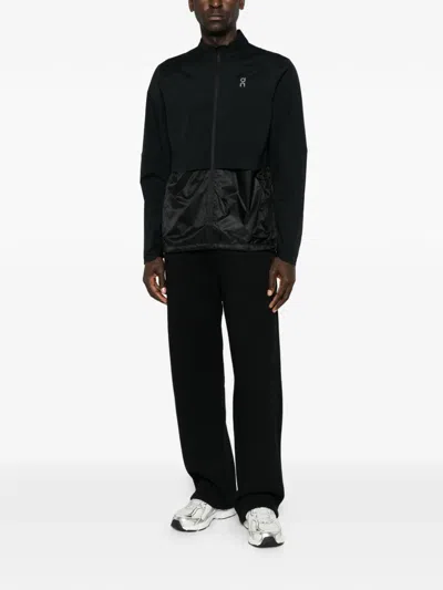 On Panelled Zip-up Jacket In Black