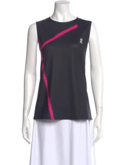 Pre-owned On Patterned Crew Neck Top W/ Tags In Gray