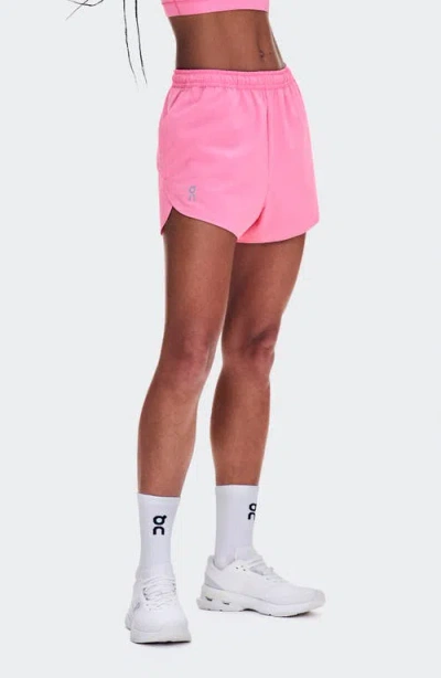On Performance 3 Inch Training Shorts In Pink