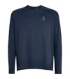On Performance Lg-sleeve Running T-shirt In Blue
