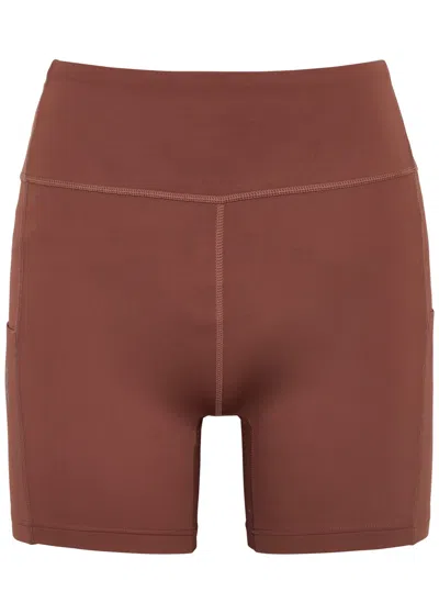 On Performance Stretch-jersey Shorts In Brown