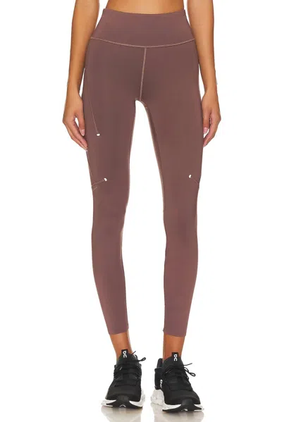 On Performance Winter Tights In Grape In Yellow