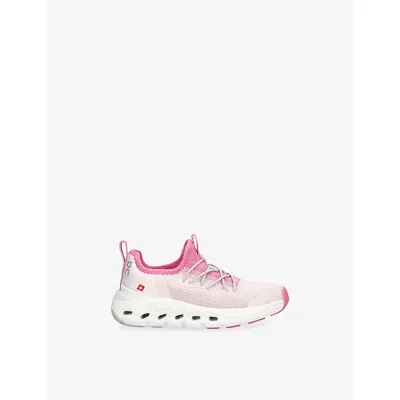 On Pink Kids' Cloud Leap Woven Trainers Eur 30 / 12 Uk In Multi
