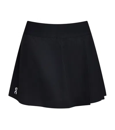 On Pleated Court Tennis Skirt In Black