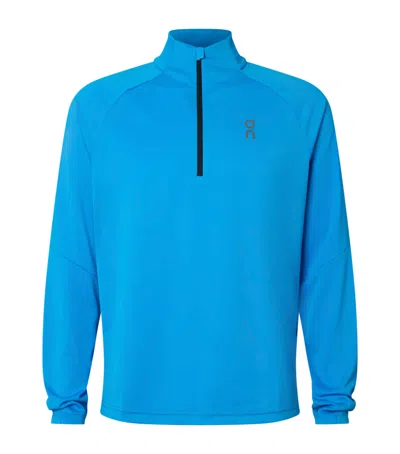 On Quarter-zip Climate Sweatshirt In Blue
