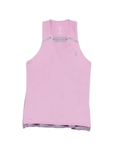 On Reflective Panel Tank Top In Pink