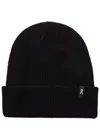 On Ribbed Merino Wool Beanie In Black