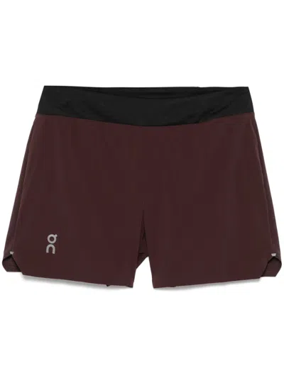 On 5" Running Shorts In Brown