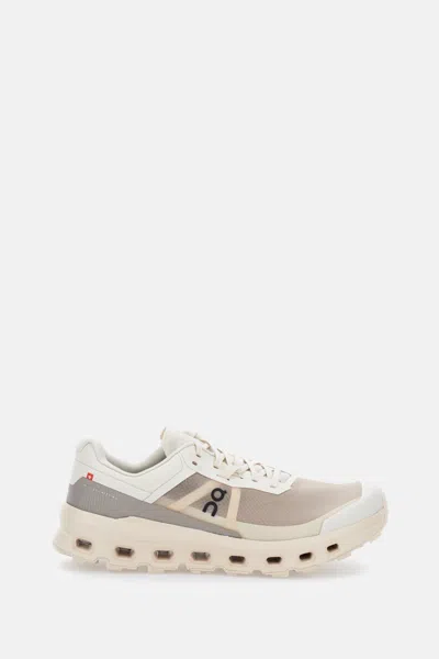 On Running Beige Lace Up Sneakers In Sand