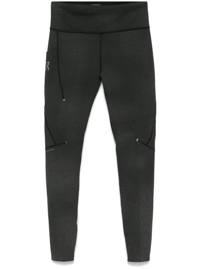 ON RUNNING BLACK LOGO-PRINT LEGGINGS