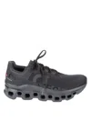 On Running Black Sneakers With Breathable Mesh Upper And Distinctive Sole In Black