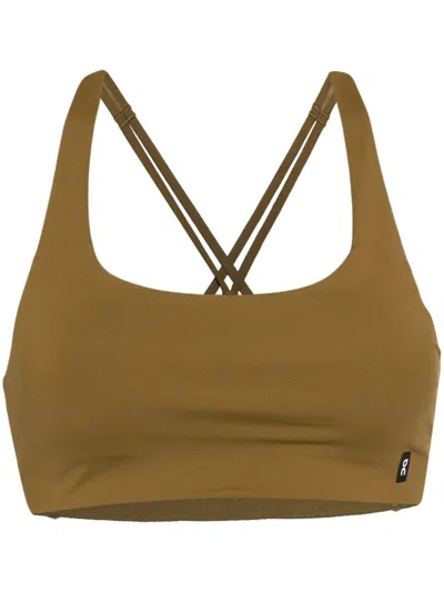 On Running Stretch-jersey Bra Top In Neutrals