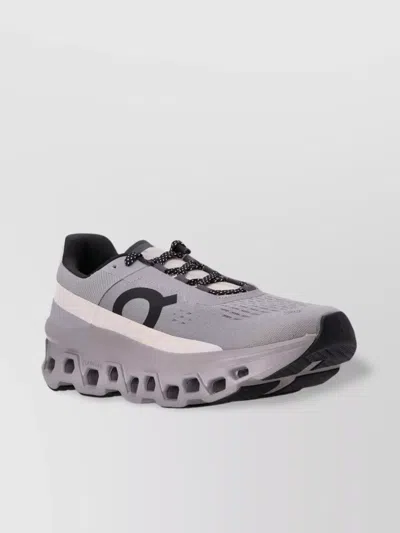 On Running Chunky Sole Mesh Panel Round Toe Sneakers