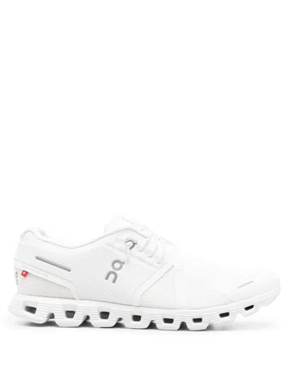 On Running Logo-print Lace-up Sneakers In White