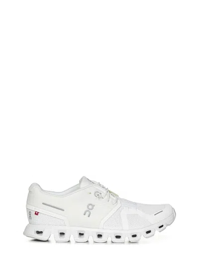 On Cloud 5 Running Sneakers In Undyed White/white
