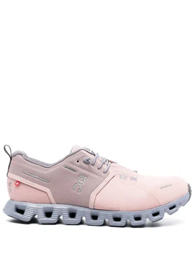 On Running Cloud 5 Waterproof Running Trainers In Rose Fossil