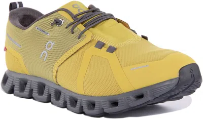 Pre-owned On Running Cloud 5 Waterproof Slip  Mesh Sneakers Mustard Mens Us 7 - 13