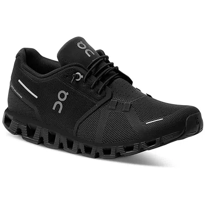 On Running Cloud 5 Waterproof Womens Fitness Workout Athletic And Training Shoes In Black