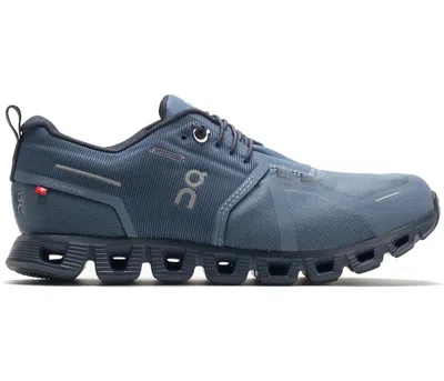 Pre-owned On Running Cloud 5 Waterproof (women's) Sneakers In Metal/navy Blue