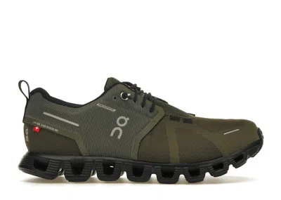 Pre-owned On Running Cloud 5 Waterproof (women's) Sneakers In Olive/black