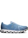 On Running Mesh Panel Round Toe Rubber Sole Sneakers In Clear Blue