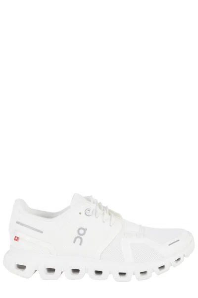 On Running Cloud 6 Sneakers With Round Toe And Rubber Sole In White