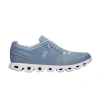 On Running Mesh Panel Round Toe Rubber Sole Sneakers In White