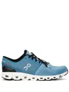On Running Cloud X3 Low-top Mesh Sneakers In Pewter/white
