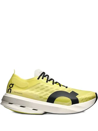 On Running Cloudboom Strike "limelight/wolf" Sneakers In Yellow