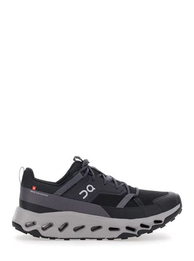 ON RUNNING 'CLOUD HORIZON' GREY LOW TOP SNEAKERS WITH MESH DETAILS AND LOGO ON RUNNING THE SIDE IN TECH FABRIC 